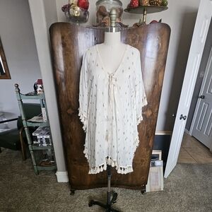 Chic Cream Tassel Swim Coverup